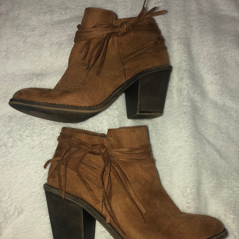 Brown heeled boots